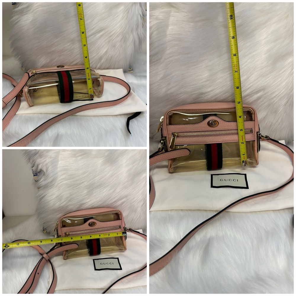 Gucci Pink Clear PVC Crossbody with Web Stripe and Gold Hardware - Picture 12 of 15